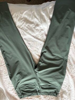 Men's Olive Green Dress Pants - Tailored Stretch Comfort